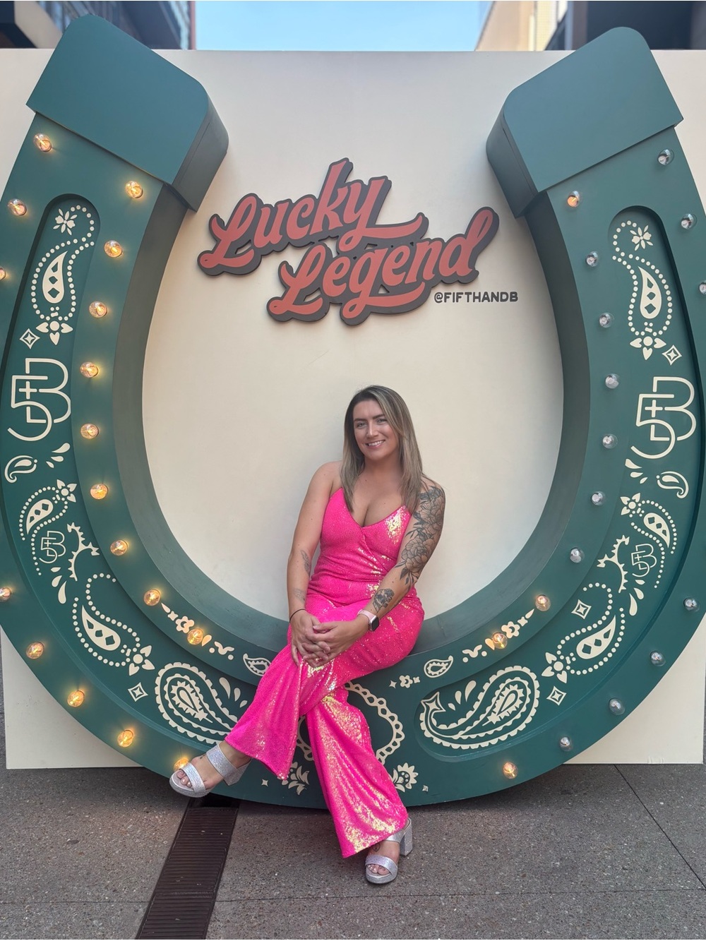 Gianni Bini Hot Pink Sequin Jumpsuit
